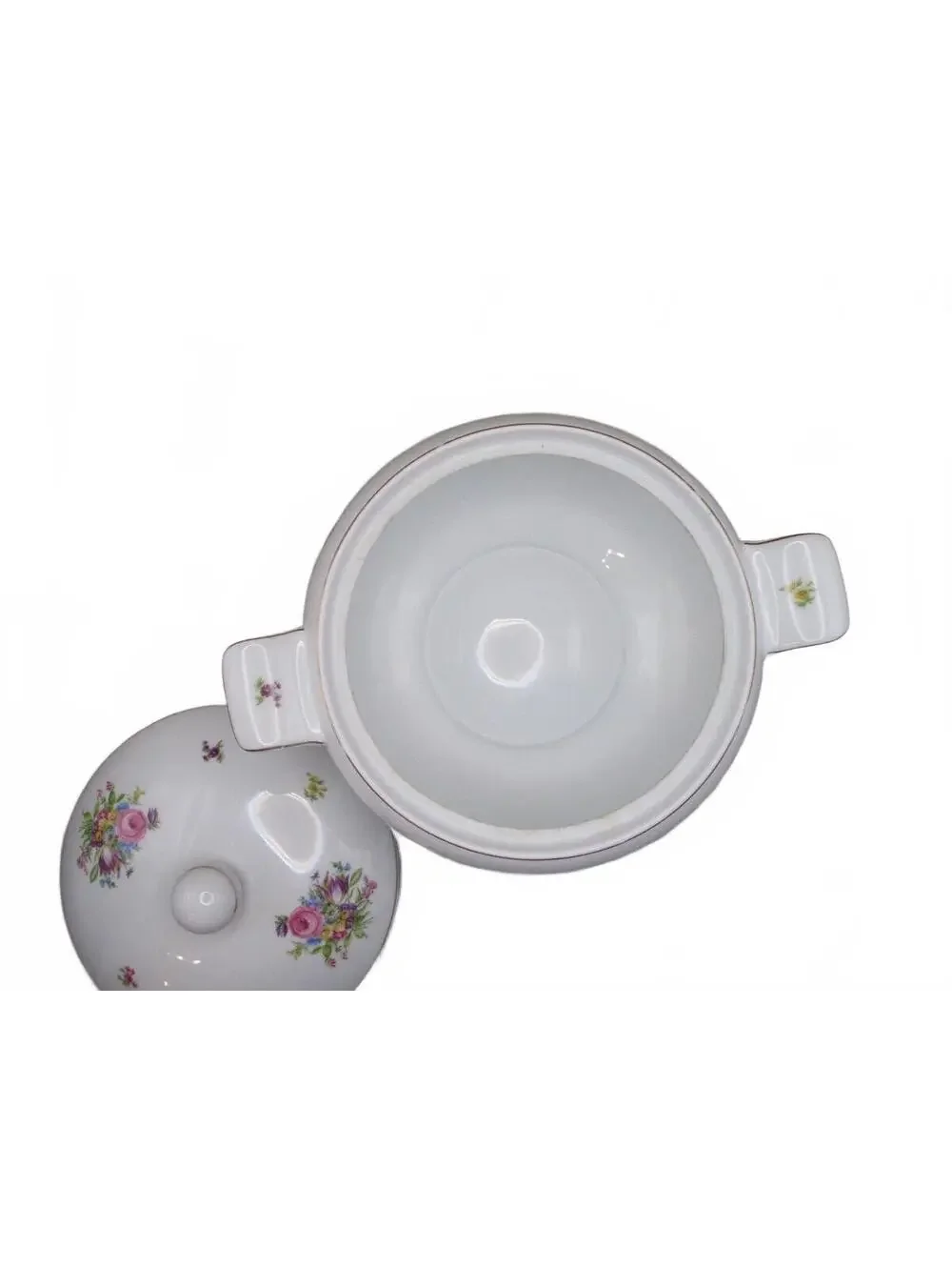 VGT Epiag Czechoslovakia Floral Porcelain Lidded Tureen / Vegetable Bowl